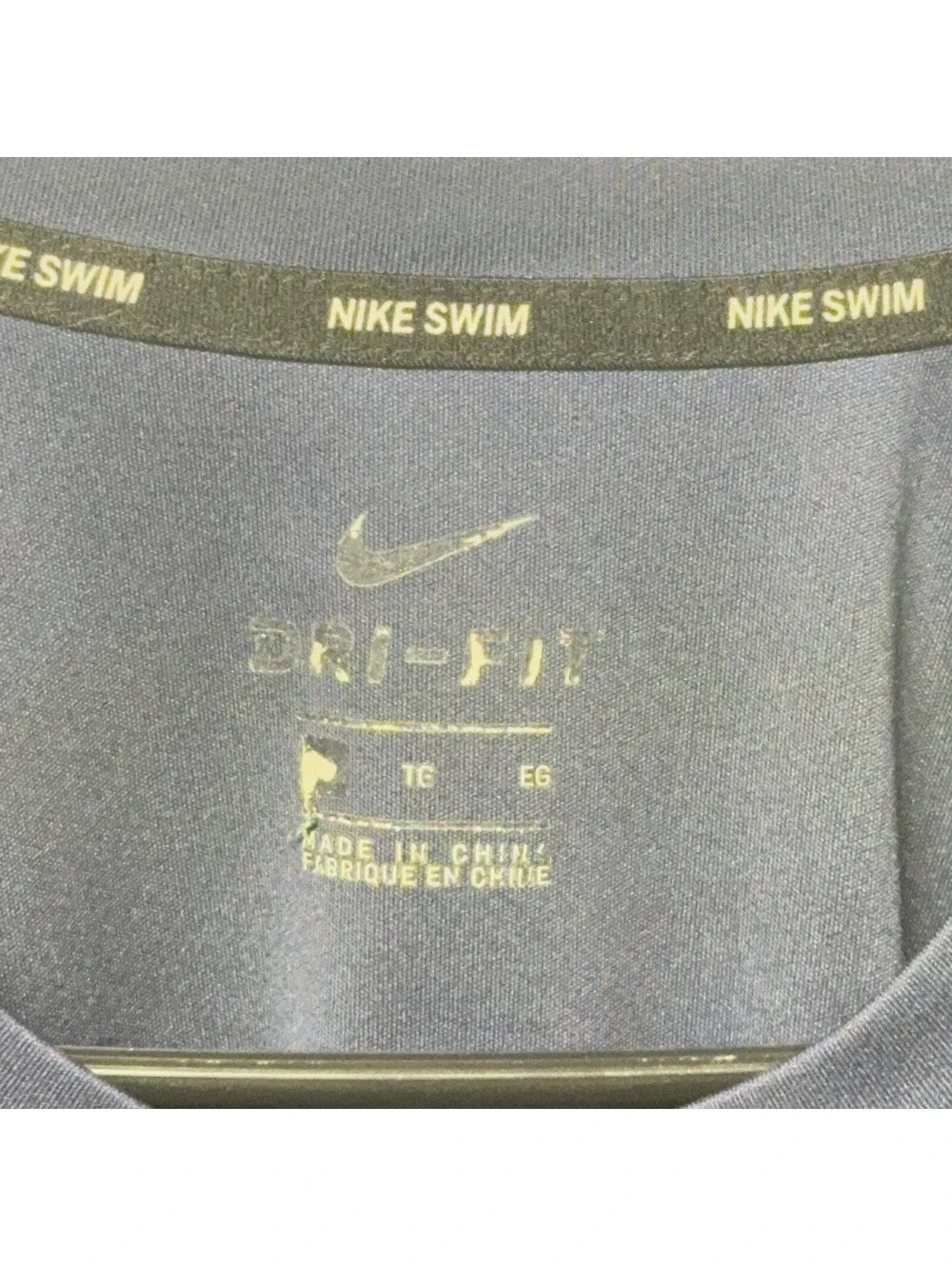 Nike Dri-FIT Men's Blue Red Rash Guard Top Quick Dry UV Protection Swim EG